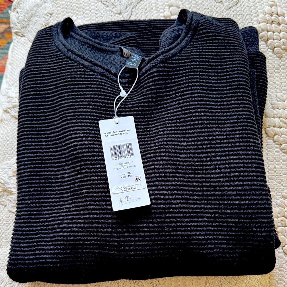 Eileen Fisher Peruvian Cotton Blend Long Top NWT/PL